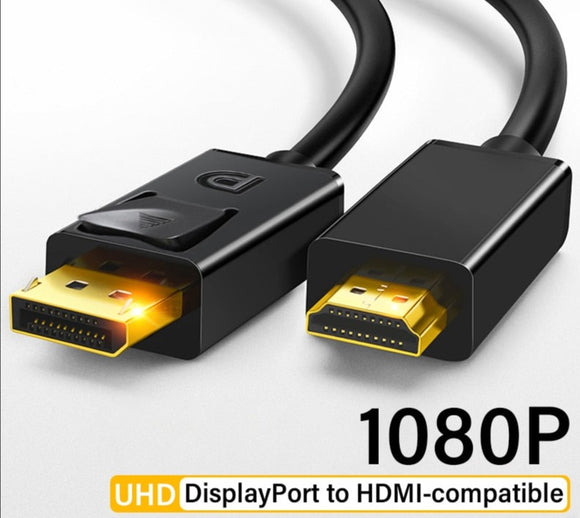 DisplayPort to HDMI-compatible Video Audio Cable