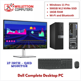 Dell Complete Desktop PC | Windows 11 Pro | 16GB RAM | 500GB SSD | Intel i5 - 6 Core CPU | Built-in WiFi & Bluetooth | 27" 2K Monitor | Wireless Keyboard & Mouse